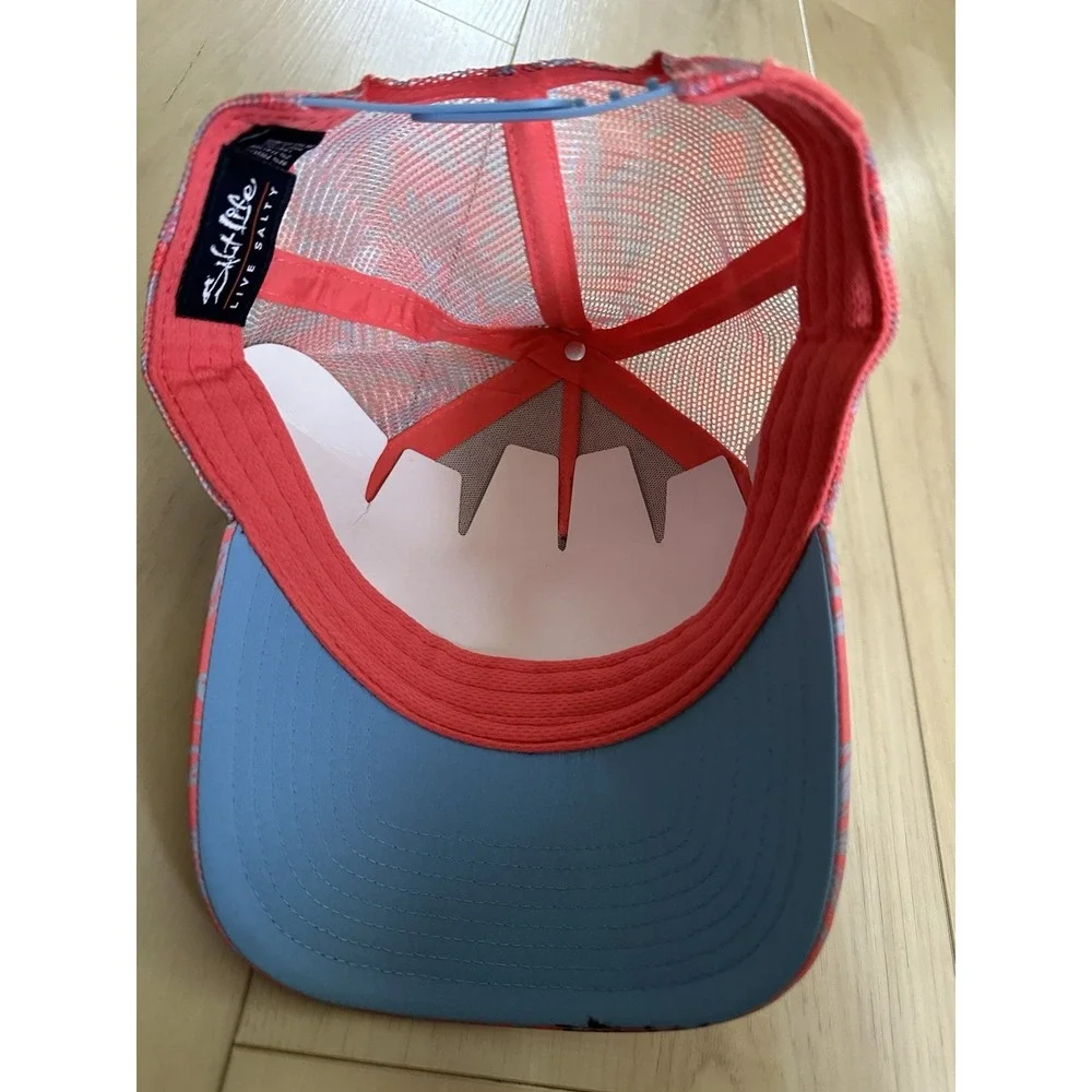 Salt Life Pink Tropical Print  Adjustable Snap Back Hat